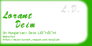 lorant deim business card